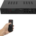 600W Stereo Receivers Home Audio Amplifier, Bluetooth Audio Amplifier with 5.1 Channel, SD/USB/RCA/AUX/5.0 Bluetooth/MP3, 2 Mic Inputs Commercial Power Amplifiers for Home, Karaoke, Theater Speakers