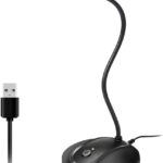 JOUNIVO USB Microphone, 360 Degree Adjustable Gooseneck Design, Mute Button & LED Indicator, Noise-Canceling Technology, Plug & Play, Compatible with Windows & MacOS