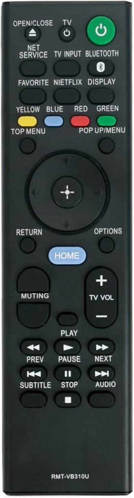 RMT-VB310U Replacement Remote Control Commander fit for Sony UBP-UX80 UBP-X800 UBP-X800M2 UBP-X1100ES UBPUX80 UBPX800 UBPX800M2 UBPX1100ES 4K Ultra HD Blu-ray Player