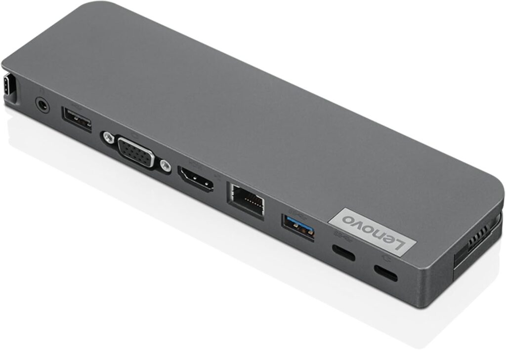 Lenovo 7-in-1 Portable USB-C Mini Dock – HDMI & VGA, 45W Charging, Compatible with Lenovo, Apple & USB-C Laptops, G0A70065US