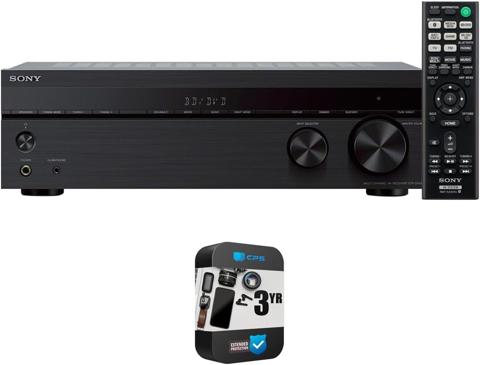 Sony STRDH590 5.2 Multi-Channel 4k HDR AV Receiver with Bluetooth Bundle with 3 YR CPS Enhanced Protection Pack