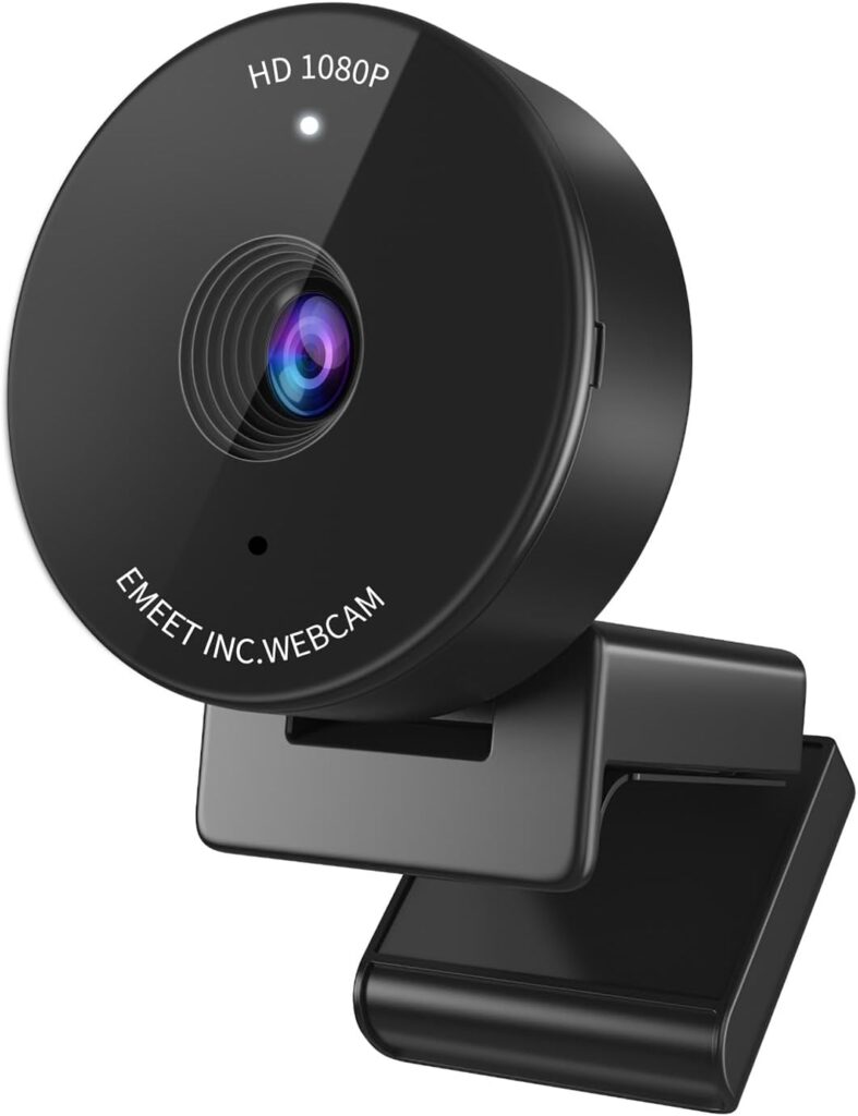 EMEET 1080P Webcam – USB Webcam with Microphone & Physical Privacy Cover, Noise-Canceling Mic, Auto Light Correction, Fixed Focus, C950 Ultra Web Cam w/ 70°View for Meeting/Online Classes/Zoom/YouTube