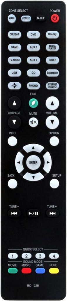 RC-1228 Replace Remote Control Sub RC-1227 RC-1240 RC-1217 RC-1218 RC-1192 RC-1244 Compatible with Denon Home Theater AV Receiver AVR-4700H AVR-6700H AVR-X1500H AVR-X1600H AVR-X2100W AVR-X2200W