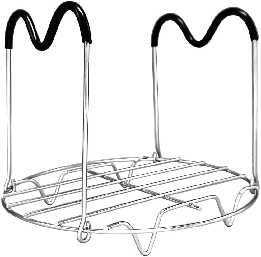 Trivet with Silicone Handles for Instant Pot 6 Qt 8 Qt, Alamic Instant Pot Trivet with Heat Resistant Silicone Handles, Steamer Rack Trivet for Electric Pressure Cookers 6 Qt 8 Qt