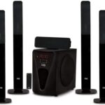 Acoustic Audio AAT5005 Bluetooth Tower 5.1 Home Theater Speaker System with Digital Optical Input and 8″ Powered Subwoofer