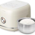 Joydeem Stainless Steel Rice Cooker, Uncoated Non-stick 316L Stainless Steel Inner Pot Rice Cookers, 6 Cup Uncooked, 3L/3.2 qt, DFB-D300