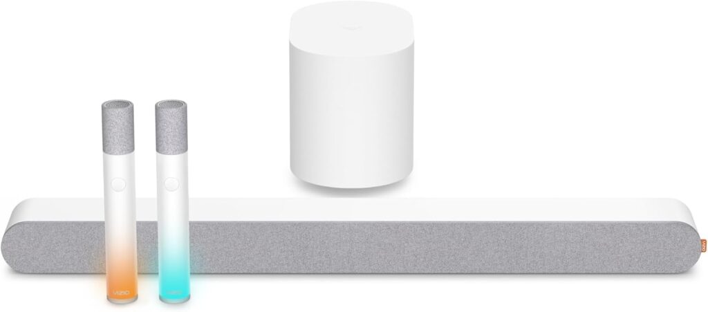 VIZIO MicMe 2.1 Karaoke Soundbar, 2 Wireless Microphones, Wireless Subwoofer w/Dolby Atmos, DTS:X, Bluetooth Speaker, QuickFit™ Compatible — SK210X-0805 (New)