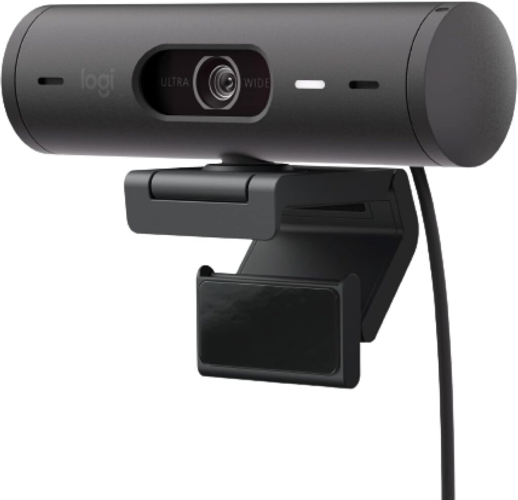 Logitech Brio 501 Full HD Webcam with Auto Light Correction, Show Mode, Noise Reduction Mics, Privacy Cover, Works with Microsoft Teams, Google Meet, Zoom, Nintendo Switch 2 new GameChat mode – Black
