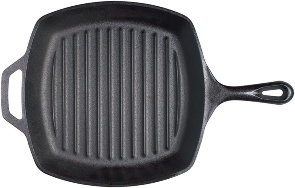 Lodge Cast Iron Grill Pan, Square, 10.5 Inch
