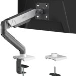 AOC Monitor Mount, Adjustable Single Monitor Arm for 17–32 Inch Screens, Fits 4.4–19.8lbs, Cable Management, VESA 75×75/100×100, C-Clamp & Grommet Base