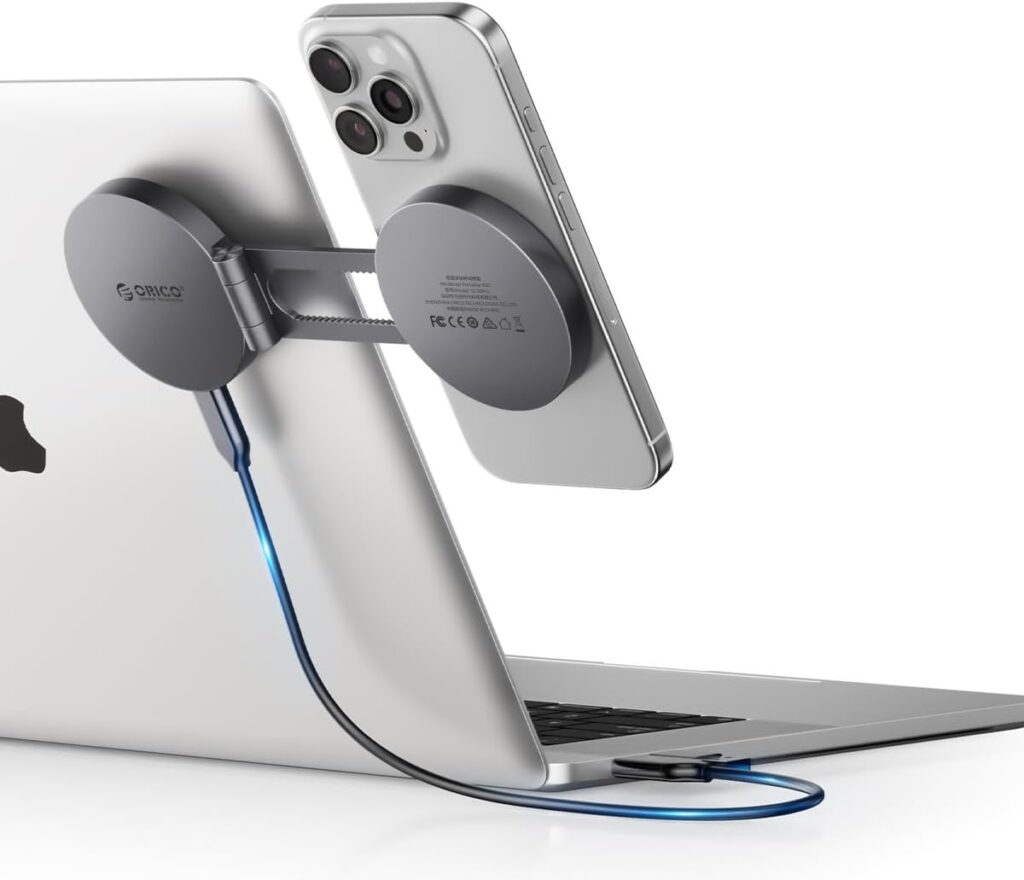 ORICO MiniSnap 1 TB Portable SSD, Magnetic & Scution Cup Design, Foldable Stand for Magsafe Phone, Up to 2000MB/s, External Solid State Drive, for iPhone Tabelt and Labtop – SC20Pro