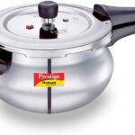 Prestige Deluxe Alpha Svachh Stainless Steel Pressure Cooker with Alpha Base and Deep Lid for Spillage Control, (4.0 L Junior Handi)