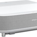 Epson EpiqVision Ultra Short Throw LS300 3LCD Smart Laser Projector, 3600 Lumens Color & White Brightness, HDR, Android TV, Yamaha Speakers, Bluetooth, Sports, Gaming, Movies – White (Renewed)