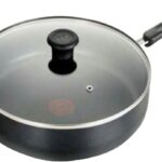 T-Fal Specialty Nonstick Saute Pan with Glass Lid 5 Quart, Oven Broiler Safe 350F, Cookware, Deep Frying Pan with Handle, Skillet, Kitchen, Pots and Pans, Dishwasher Safe, Black
