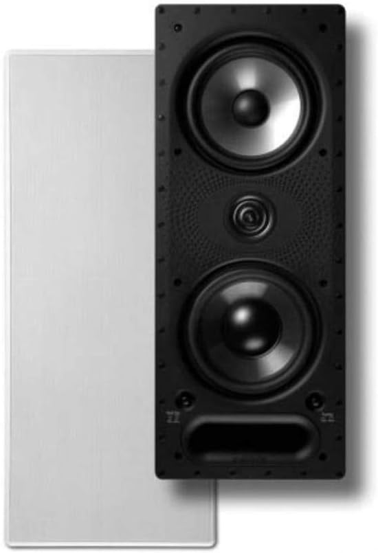 Polk Audio Vanishing Series 265-LS in-Wall 3-Way Loudspeaker, Dual 6.5″ Dynamic Balance Drivers & 1″ Ring-Radiator Tweeter, Polk PowerPort Technology, Rotating Cam System for Easy Installation,White