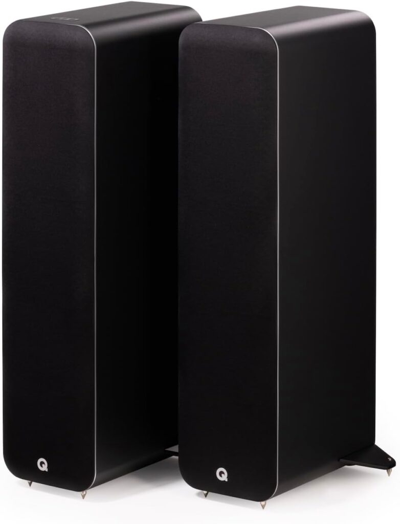 Q Acoustics M40 Bluetooth Powered Floor Standing Speakers HD Wireless Music Home Theatre Surround Sound System Black – Tweeter 0.9”, Mid Bass/Driver 5.0”, Freq. Response 38 Hz – 22 kHz