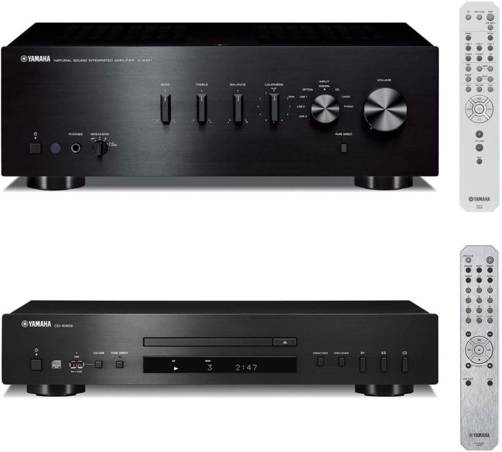 Yamaha CD-S303 CD Player with MP3/WMA/LPCM/FLAC/USB Compatibility with A-S301 Integrated Amplifier