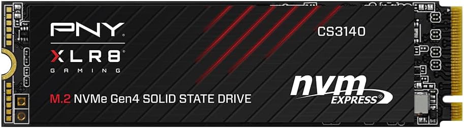 PNY XLR8 Gaming CS3140 2TB PCIe Gen4 SSD – Up to 7500/6850 MB/s, M.2 2280, 3D NAND – PS5/PC/Laptop Upgrade for Gamers, Creators, and Heavy-Duty Setups – Internal Solid-State Drive – M280CS3140-2TB-RB