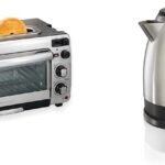 Hamilton Beach 2-in-1 Countertop Oven and Long Slot Toaster, Stainless Steel & Electric Tea Kettle, Water Boiler & Heater, 1.7 Liter, Cordless Serving, 1500 Watts for Fast Boiling, Stainless Steel