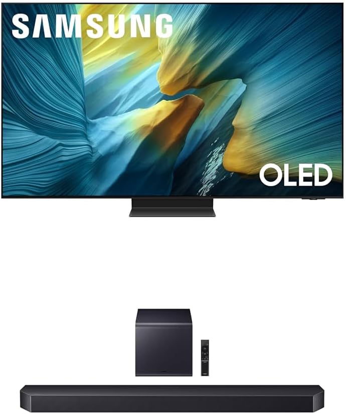 Samsung 77-Inch Class OLED S95F 4K Glare Free Smart TV (2025 Model) NQ4 AI Gen3 Processor, OLED HDR Pro, Motion Xcelerator 164Hz + Samsung Q-Series Soundbar HW-Q900F 7.1.2 ch Subwoofer (2025 Model)