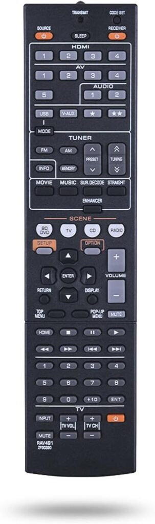 Replacement Remote Control RAV491 ZF30320 Fit for Yamaha YHT-399U HTR-5063 RAV293 RAV331 RAV334 RX-V467 RX-V367 RX-V371 AV A/V Receiver