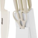 8 Piece Kitchen Knife Block Set with Sharpener,Dishwasher Safe,German Stainless Steel with Ergonomic Handle Anti-slip Handle