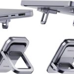 Hagibis Laptop Stand Adjustable Height for Desk, Portable Invisible Laptop Riser, Ergonomic Mount Keyboard Kickstands Aluminum Cooling Pad for MacBook Pro Air, Tablet Laptop (Grey)