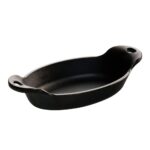 Lodge HMSOV Heat Enhanced and Seasoned Cast Iron Oval Mini Server, 9-Ounce, Black