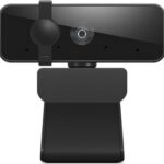 Lenovo Essential Full HD 1080P Webcam, Dual Microphone, No Driver 1.8m USB 2.0, Wide-Angle, Tilt-Control, 360-Degree Rotation, Black