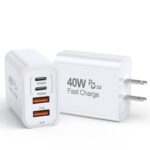 40W iPhone Charger Block,2Pack Apple Phone Charger USB C Charger Fast Charging Blocks Cube, 4Ports USB C Type C Wall Charge Adapter Multiport Brick Box for iPhone 16 Pro Max/15/14/13/12/11/X,iPad Pro