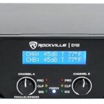 Rockville D12 5000W Peak/1400W RMS 2-Channel Class D Amplifier, LCD Display, Crossover Switch, Rack-Mountable, 4/8 Ohm Power Output, for DJs and Live Sound