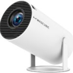 Magcubic HY300PRO Mini Projector with WiFi and Bluetooth, 4K Support 200ANSl Smart Portable Projector, AutoKeystone, 180° Rotation, Home Video Proyector for Home, Bedroom, Outdoor Android 14