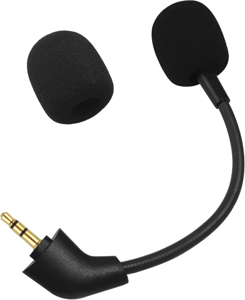 Mic Replacement Boom Compatible with HyperX Cloud II/Core/CloudX 2nd Gen (After Produced 2021) – Straight Jack Gaming Microphone, Noise Cancelling 3.5mm Mic with Foam Cover,Black