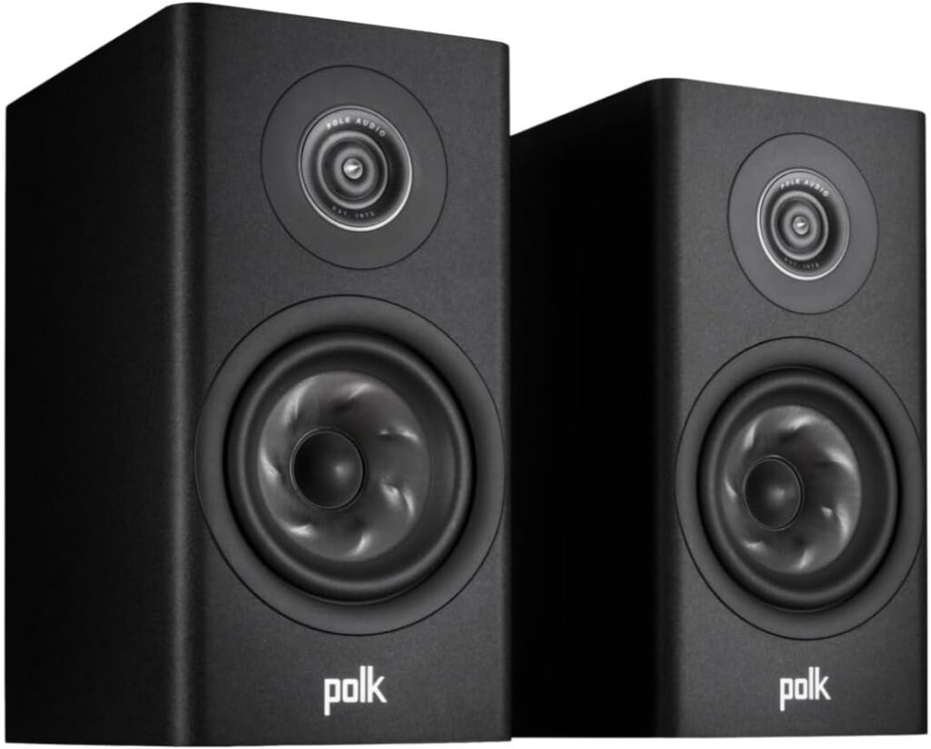 Polk Audio Reserve R200 Large Bookshelf Speaker for Dynamic, Detailed Home Theater Audio, 1″ Pinnacle Ring Tweeter & 6.5″ Turbine Cone Woofer, Dolby Atmos & IMAX Enhanced, Wall Mountable, Black
