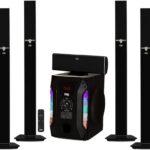 Acoustic Audio AAT1003 Bluetooth Tower 5.1 Home Theater Speaker System with 8″ Powered Subwoofer
