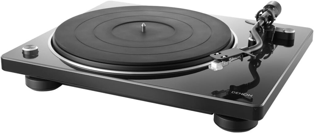 Denon DP-400 Semi-Automatic Analog Turntable with Speed Auto Sensor | Specially Designed Curved Tonearm | Supports 33 1/3, 45, 78 RPM (Vintage) Speeds | Modern Looks, Superior Audio