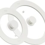CAROTE 2 PCS Universal Silicone Lid for Pots, Pans and Skillets, Pot Lid fit 6″, 7″ 8″ & 9.5″, 10″, 11″ Diameter Cookware, Pan Cover With Heat Resistant Silicone Rim and Tempered Glass, White