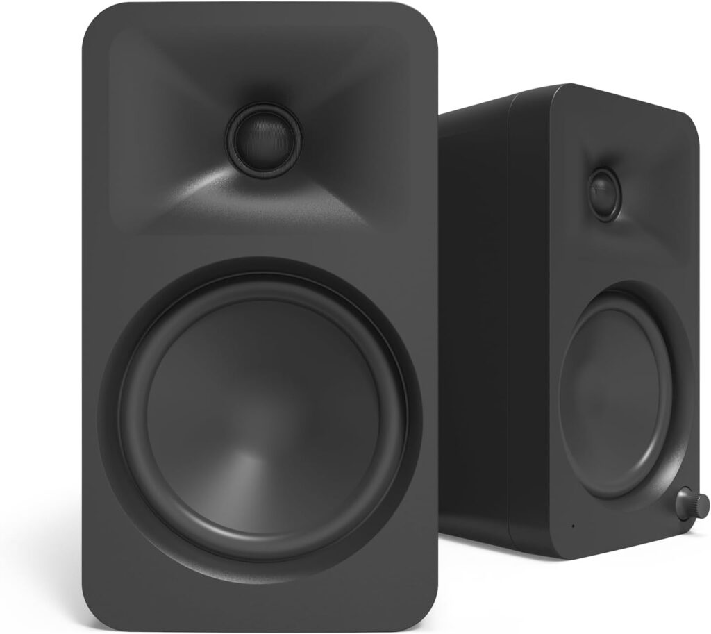 Kanto ORA4 140W Powered Reference Speakers with Bluetooth 5.0 and USB-C Input | 4” Woofers with Deep Bass Extension | Bi-Amplified | 80 Hz Automatic Crossover | Reference Quality Sound | Pair | Black