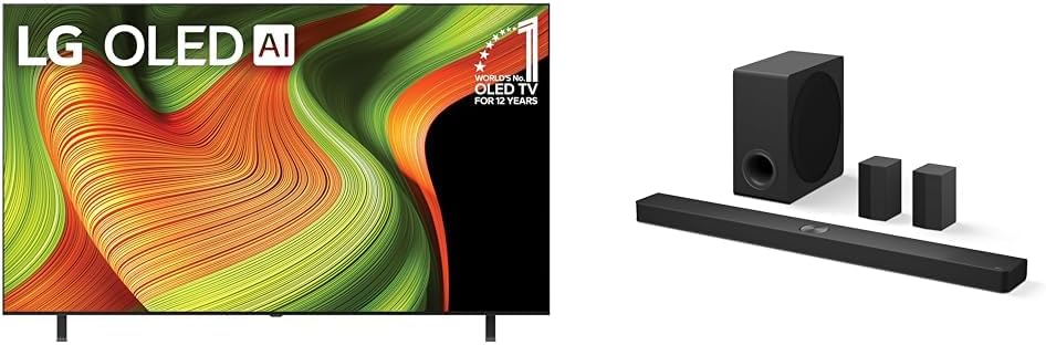 LG 83″ 2025 OLED AI 4K TV & S90TR 7.1.3-Channel OLED evo TV Matching Home Theater Soundbar with Rear Surround Speakers and Wireless Subwoofer, Wow Orchestra, Dolby Atmos