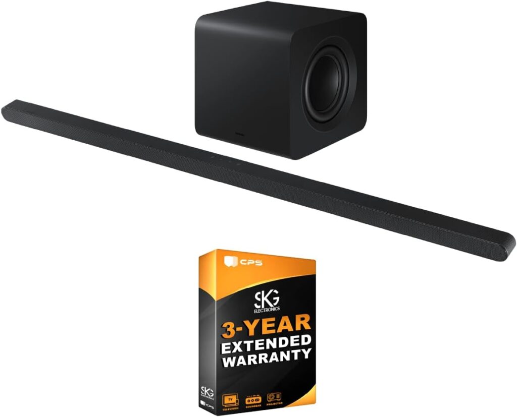 SAMSUNG Ultra-Slim 3.1.2ch Wireless Dolby Atmos Soundbar w/Q-Symphony – HW-S800D (2024) + Bundle 3 Year Extended Warranty