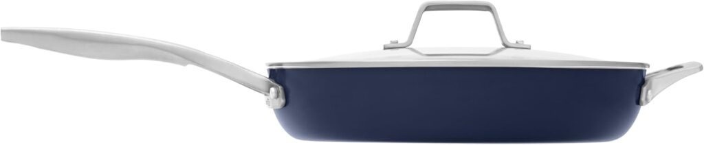 Calphalon® Premier Ceramic Nonstick 12″ Frying Pan with Lid, Midnight Blue
