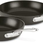 All-Clad Essentials Hard Anodized Nonstick Fry Pan Set 2 Piece, 8, 10,5 Inch Oven Broiler Safe 500F, Lid Safe 350F Pots and Pans, Cookware Black