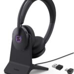 Yealink BH74 with Stand Active Noise Canceling Wireless Headset with Mic for Work, 6-mics Hybrid ANC Microsoft Teams Premium Open Ofﬁce Certified Headsets Bluetooth 5.3, up to 32h Talk, UC Compatible