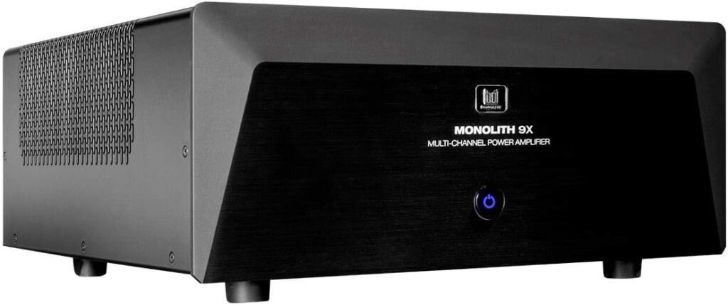 Monolith Multi-Channel Home Theater Power Amplifier – Class AB, with 9 Channels (3×200 Watts + 6×100 Watts) Into 8 Ohms, XLR and RCA Inputs