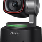 OBSBOT Tiny 2 Webcam 4K Voice Control PTZ, AI Tracking Multi-Mode & Auto Focus, Web Camera with 1/1.5″ Sensor, Gesture Control, 60 FPS, HDR Light Correction, Webcam for PC, Streaming, Meeting, etc.