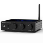 Douk Audio A5PRO Bluetooth Amplifier: 2 Channel HiFi Stereo Amp with TPA3255, 300W×2 Power, Class D PFFB, Headphone Out, Bass/Treble Control for Home Theater, Desktop, Bookshelf Speakers (48V Version)