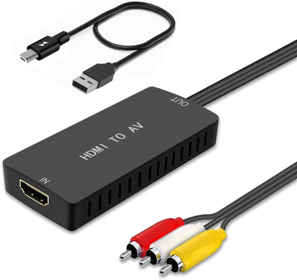 LVY HDMI to RCA Converter, Composite Video Audio Converter Adapter, HDMI to AV Adapter, Supports PAL/NTSC for Fire Stick and Roku,Blu-Ray, DVD Player