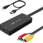LVY HDMI to RCA Converter, Composite Video Audio Converter Adapter, HDMI to AV Adapter, Supports PAL/NTSC for Fire Stick and Roku,Blu-Ray, DVD Player