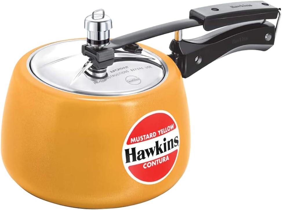 Hawkins Ceramic CMY30 Coated Contura Pressure Cooker, 3 L, Mustard Yellow