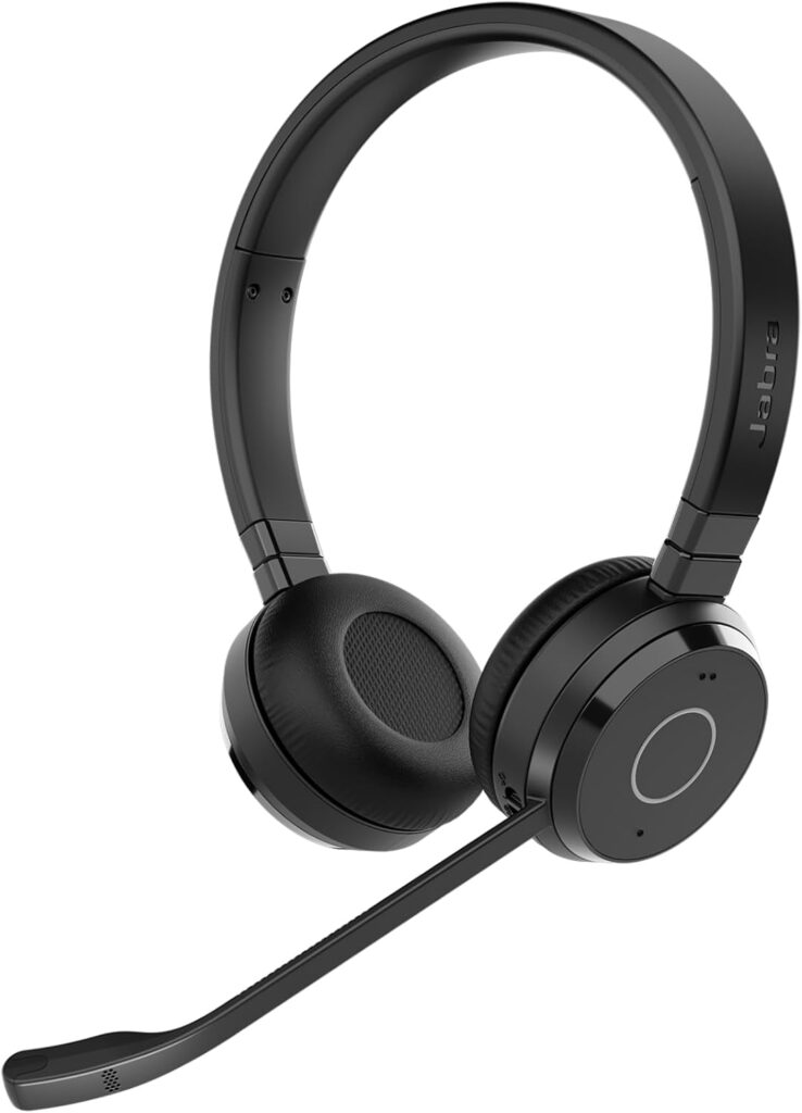 Jabra Evolve 65 TE (Third Edition) Wireless Dual-Ear Headphones – Noise-Canceling Mic, 16 hrs Battery Life, Dual Connectivity, MS Teams Certified, Supports Other Platforms, Black